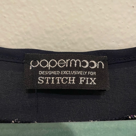 Paper moon Navy blue print tank size S - Picture 2 of 4